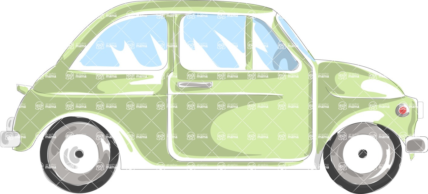 Italy Themed Graphic Collection - Car Vector Illustration